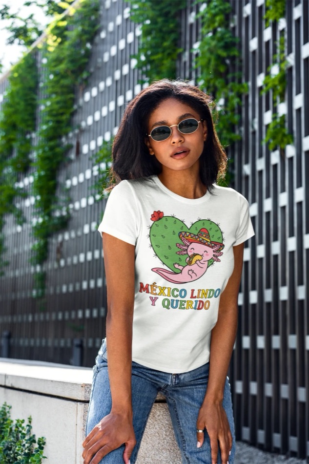 Playera blanca diseño mexicano